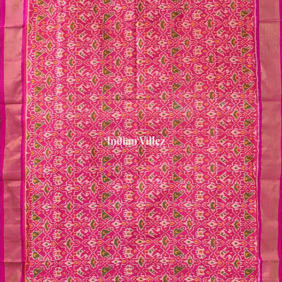 Pink Dual tone Pochampally Ikat Silk Saree