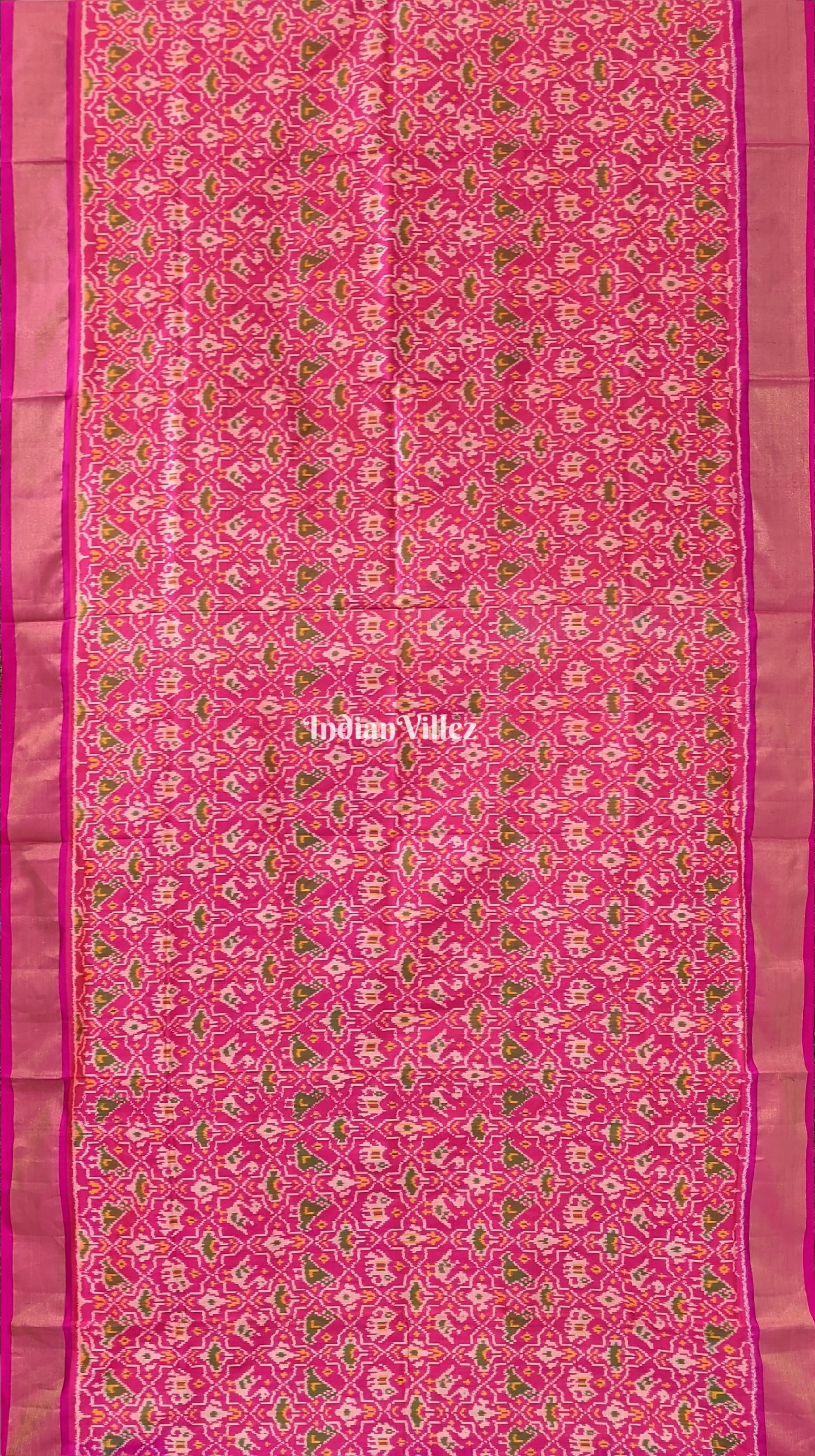Pink Dual tone Pochampally Ikat Silk Saree