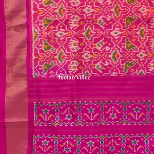 Pink Dual tone Pochampally Ikat Silk Saree
