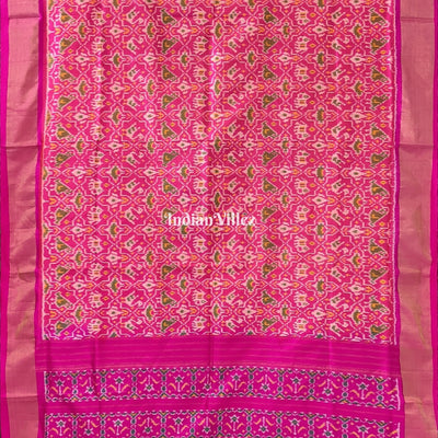 Pink Dual tone Pochampally Ikat Silk Saree
