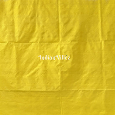 Jet Black Yellow Border Pochampally Ikat Silk Saree