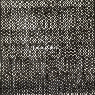 Dark Pink with Black Border Pochampally Ikat Silk Saree