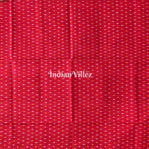 Red Green Elephant Design Pochampally Ikat Silk Saree