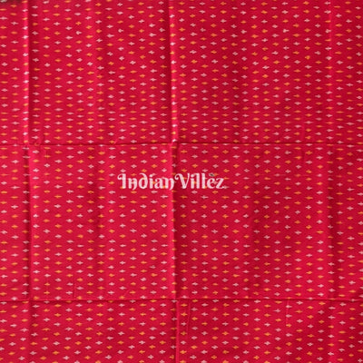 Red Green Elephant Design Pochampally Ikat Silk Saree