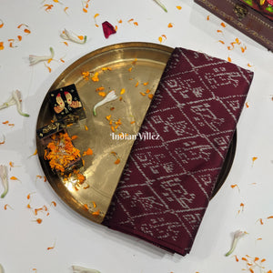 Coffee Pochampally Ikat Silk Saree