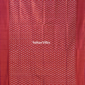 Deep Orange Pochampally Ikat Silk Saree