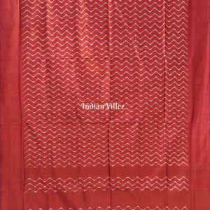 Deep Orange Pochampally Ikat Silk Saree