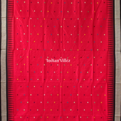 Red Black Dolabedi Sambalpuri Bomkai Silk Saree