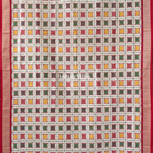 Multicolored Ashwin Design Sambalpuri Ikat Silk Saree