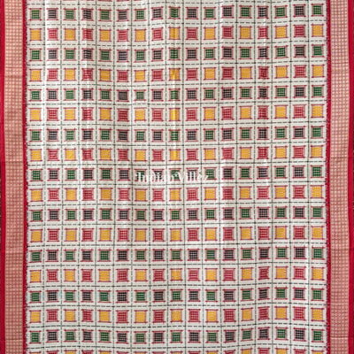 Multicolored Ashwin Design Sambalpuri Ikat Silk Saree