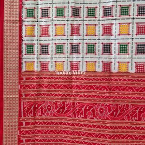 Multicolored Ashwin Design Sambalpuri Ikat Silk Saree