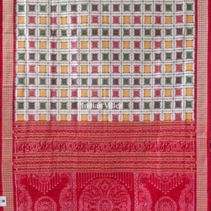 Multicolored Ashwin Design Sambalpuri Ikat Silk Saree