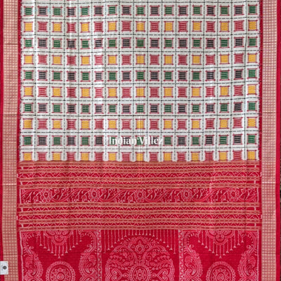 Multicolored Ashwin Design Sambalpuri Ikat Silk Saree