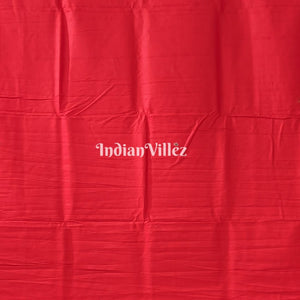 Red Ramayana Theme Pattachitra Saree