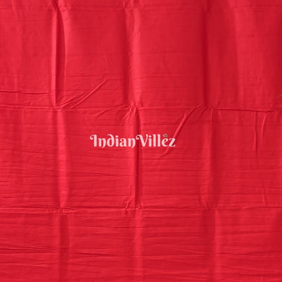 Red Ramayana Theme Pattachitra Saree