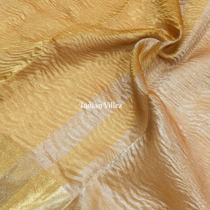Golden Zari Woven Banarasi Tissue Saree