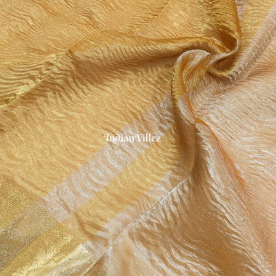 Golden Zari Woven Banarasi Tissue Saree