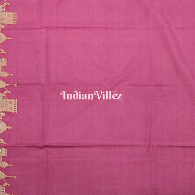 Dark Pink Zari Woven Banarasi Tissue Saree