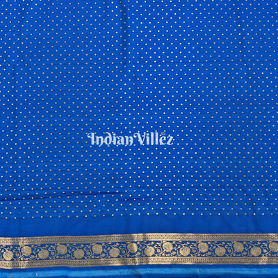 Blue Banarasi Katan Saree with Buta Design Work