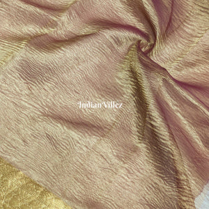 Wine Golden Zari Woven  Banarasi Tissue Saree