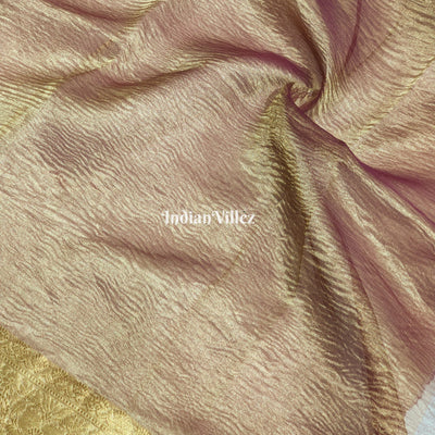 Wine Golden Zari Woven  Banarasi Tissue Saree
