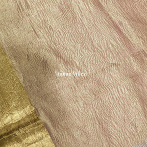 Wine Golden Zari Woven  Banarasi Tissue Saree