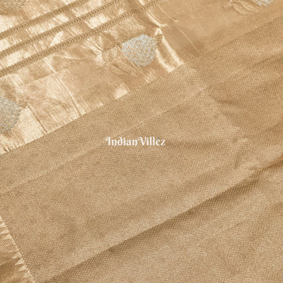 Antique Golden Zari Woven  Banarasi Tissue Saree