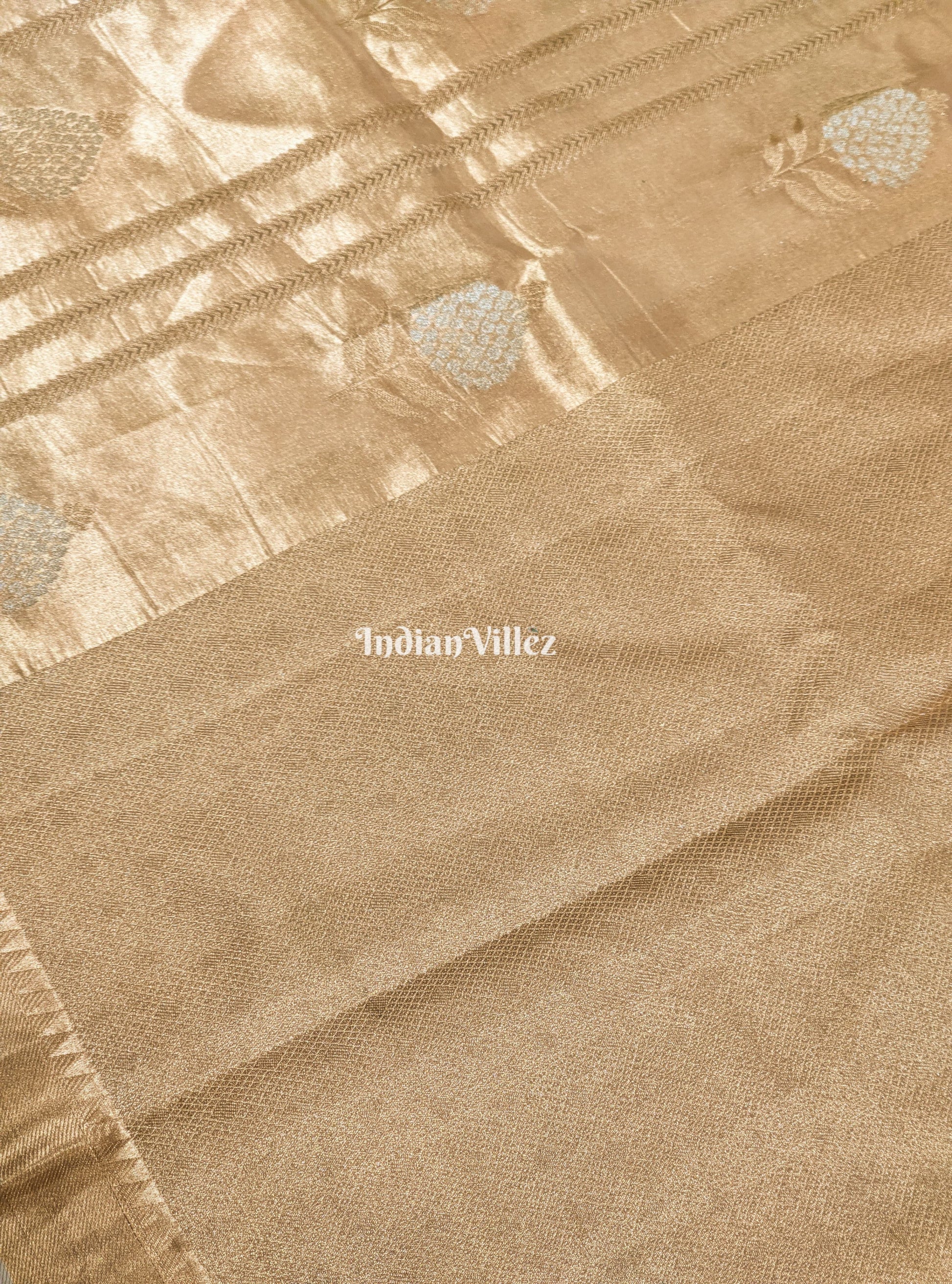 Antique Golden Zari Woven  Banarasi Tissue Saree