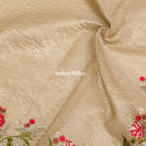 Green Dual Tone Zari Woven  Banarasi Tissue Saree