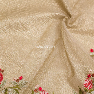 Green Dual Tone Zari Woven  Banarasi Tissue Saree