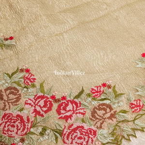 Green Dual Tone Zari Woven  Banarasi Tissue Saree