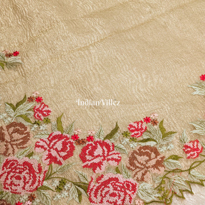 Green Dual Tone Zari Woven  Banarasi Tissue Saree