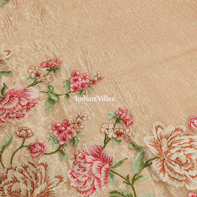 Orange Dual Tone Zari Woven  Banarasi Tissue Saree