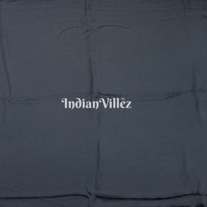 Navy Blue Ombre Hand Embroidered Crepe Silk Saree