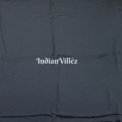 Navy Blue Ombre Hand Embroidered Crepe Silk Saree