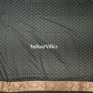 Green Floral Design Pure Banarasi Katan Saree