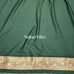 Castleton Green Tree Shape Pure Banarasi Katan Saree