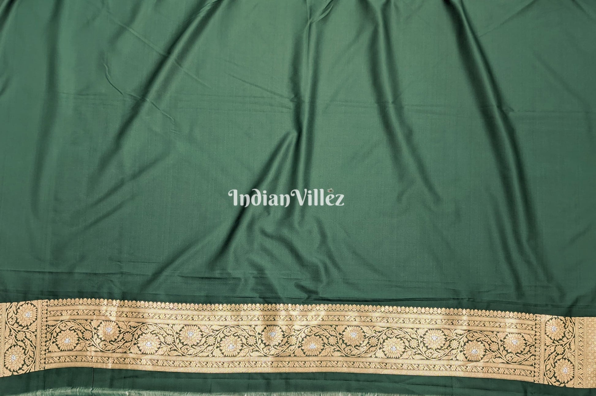 Castleton Green Tree Shape Pure Banarasi Katan Saree