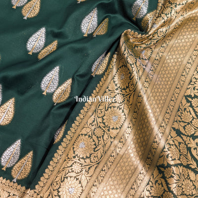 Castleton Green Tree Shape Pure Banarasi Katan Saree
