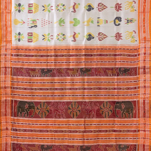 White Nabarangi Nabakothi Khandua Silk Saree