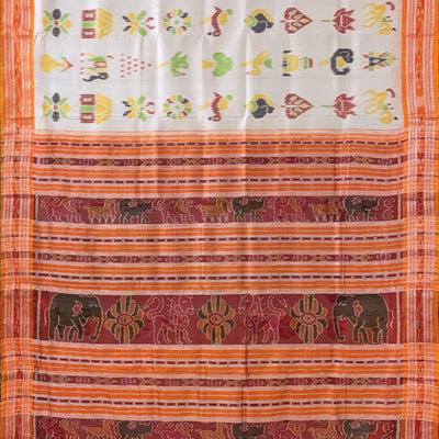 White Nabarangi Nabakothi Khandua Silk Saree