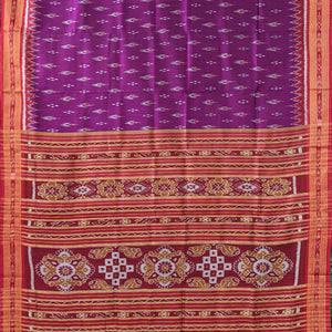 Magenta Purple Mayur Chandrika Khandua Silk Saree
