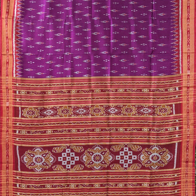 Magenta Purple Mayur Chandrika Khandua Silk Saree