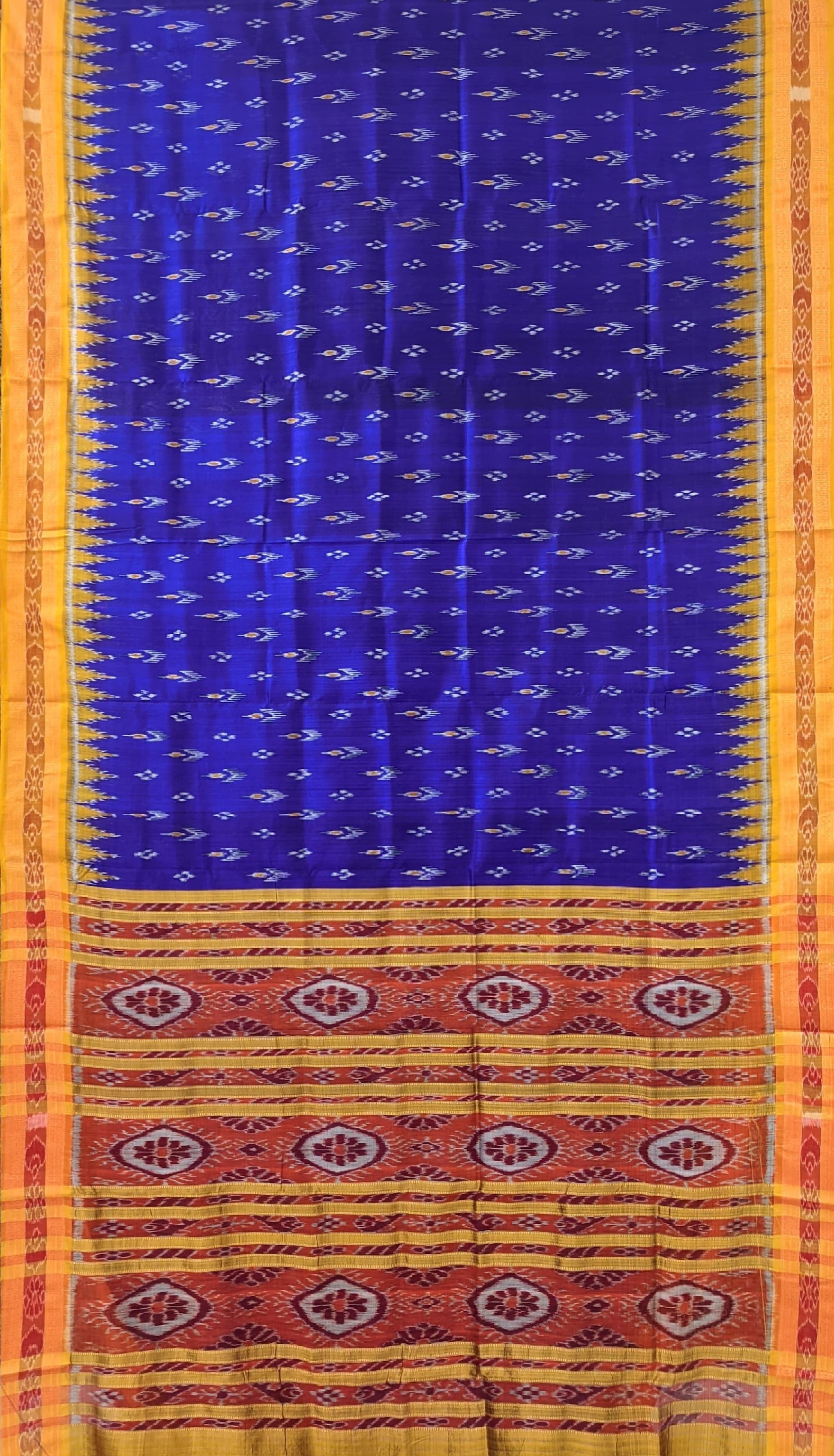 Blue Mayur Chandrika Khandua Silk Saree