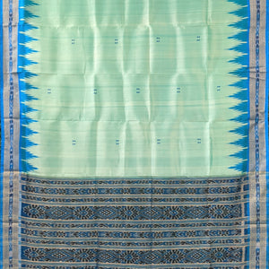 Mint Green Butta Design Odisha Ikat Khandua Silk Saree