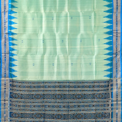 Mint Green Butta Design Odisha Ikat Khandua Silk Saree