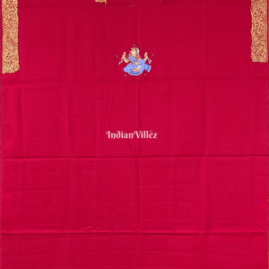 Red Doli Barat Pattachitra Kurti Cotton Dress Material
