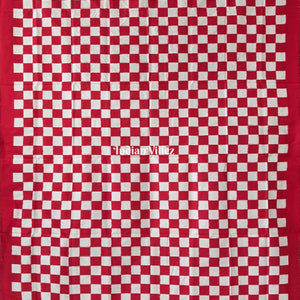 White Red Pasapali Sambalpuri Ikat Silk Saree