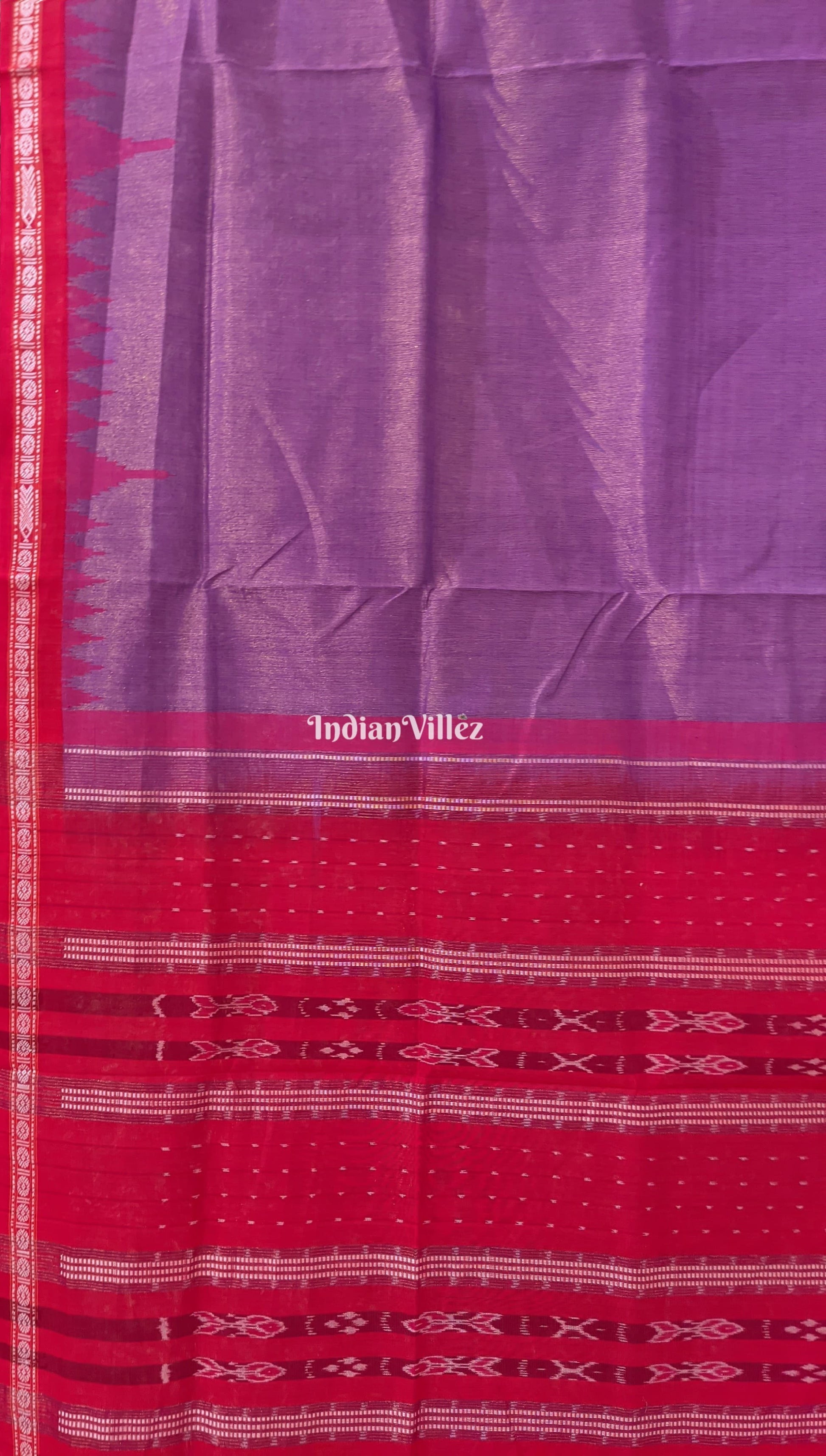 Purple Dual Tone Sambalpuri Cotton Tissue Saree