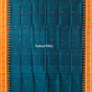 Deep Green Butta Design Sambalpuri Cotton Tissue Saree